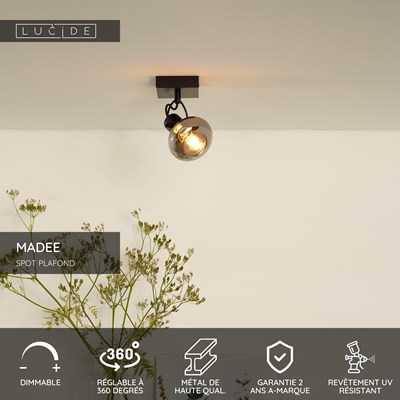 Lucide MADEE - Spot plafond - 1xE14 - Noir